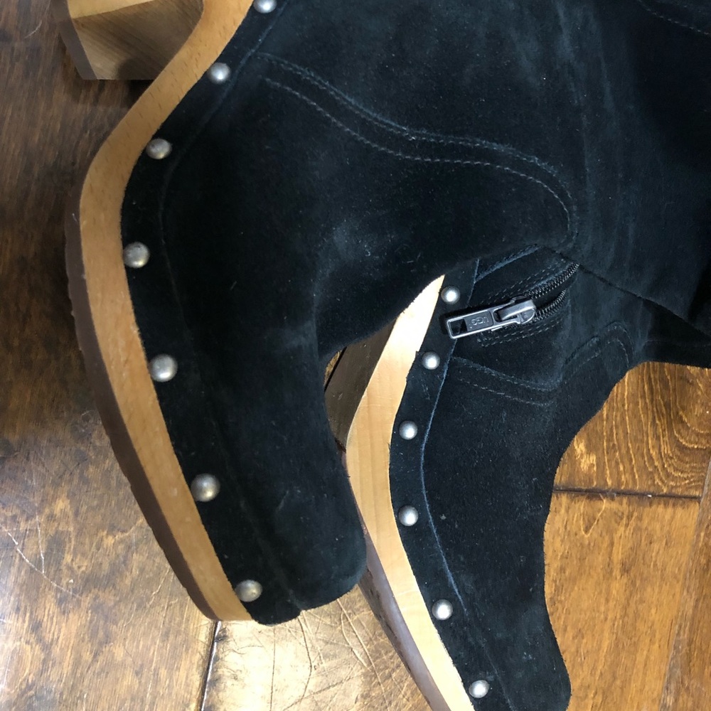 UGG tall black cuff boots size 8.